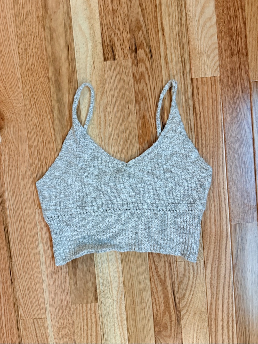 Women's Ribbed Knit Crop Tank Top - Cream